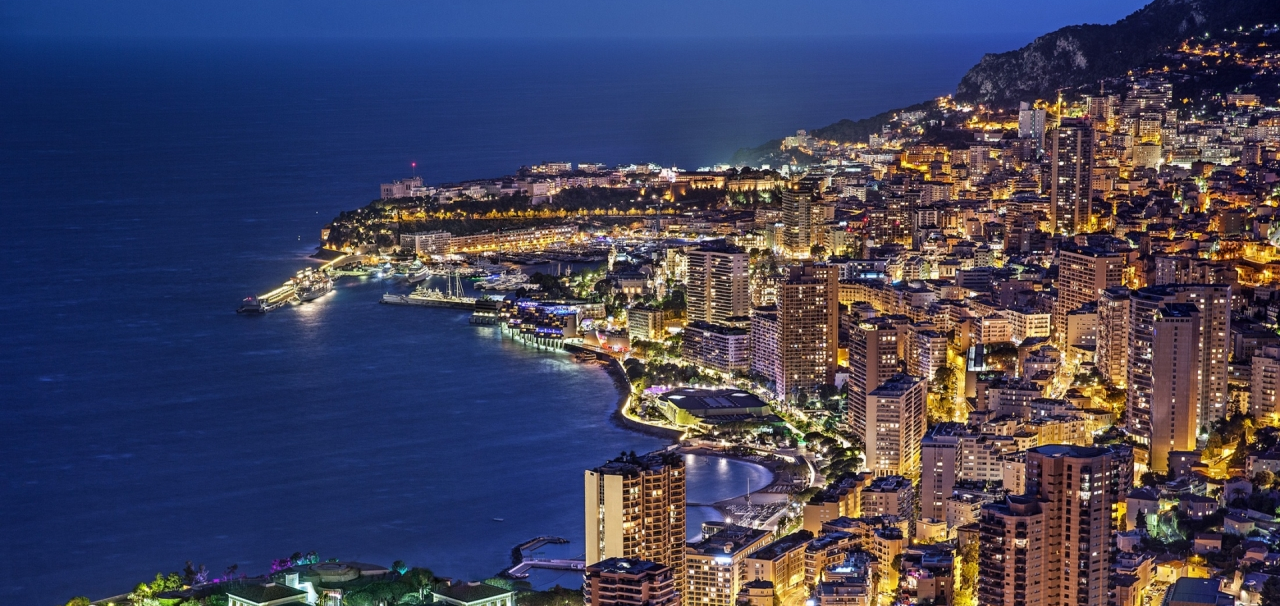 Monaco Coast at Night CoinAgenda Europe 2022 in Monaco